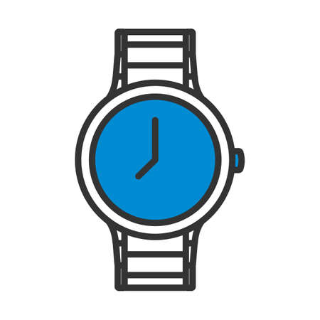 Business Woman Watch Icon. Editable Bold Outline With Color Fill Design. Vector Illustration.のイラスト素材