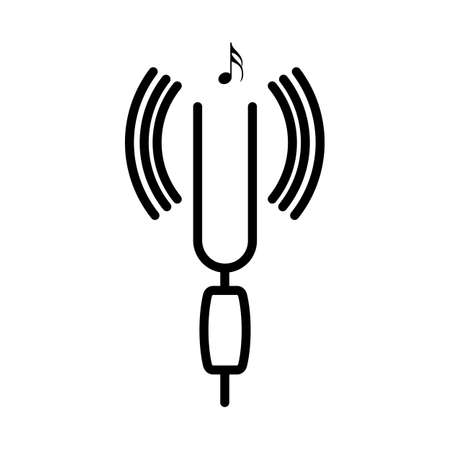 Tuning Fork Icon. Bold outline design with editable stroke width. vector illustration.のイラスト素材