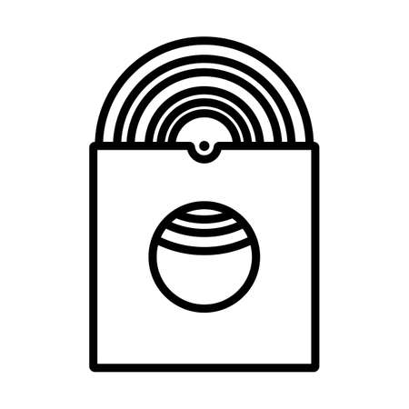 Vinyl Record In Envelope Icon. Bold outline design with editable stroke width. vector illustration.のイラスト素材