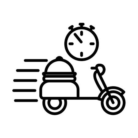 Restaurant Scooter Delivery Icon. Bold outline design with editable stroke width. vector illustration.のイラスト素材