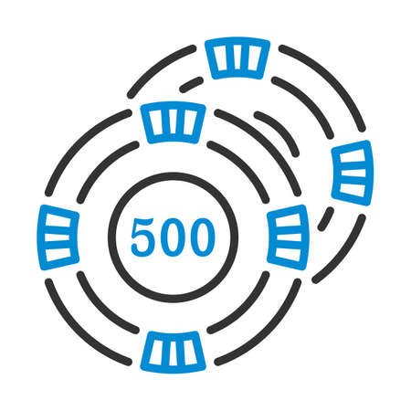 Casino Chips Icon. Editable Bold Outline With Color Fill Design. Vector Illustration.のイラスト素材
