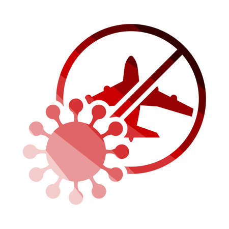 Flight Cancelled Icon. Flat Color Ladder Design. vector illustration.のイラスト素材
