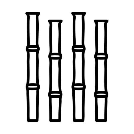 Bamboo Branch Icon. Bold outline design with editable stroke width. vector illustration.のイラスト素材