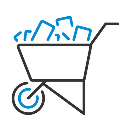 Icon Of Construction Cart. Editable Bold Outline With Color Fill Design. Vector Illustration.のイラスト素材