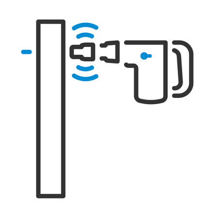 Icon Of Perforator Drilling Wall. Editable Bold Outline With Color Fill Design. Vector Illustration.のイラスト素材