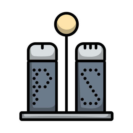 Icon Of Pepper And Salt. Editable Bold Outline With Color Fill Design. Vector Illustration.のイラスト素材