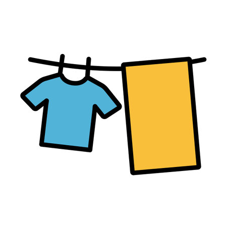 Drying Line Icon. Editable Bold Outline With Color Fill Design. vector illustration.のイラスト素材