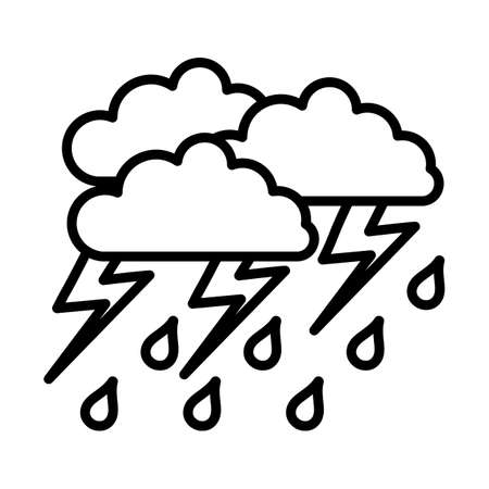 Thunder Storm Icon. Bold outline design with editable stroke width. vector illustration.のイラスト素材