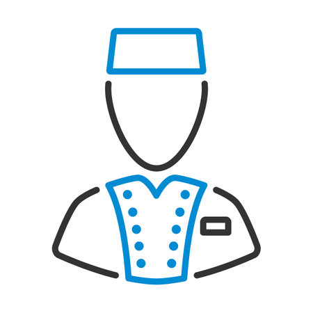 Hotel Boy Icon. Editable Bold Outline With Color Fill Design. Vector Illustration.のイラスト素材