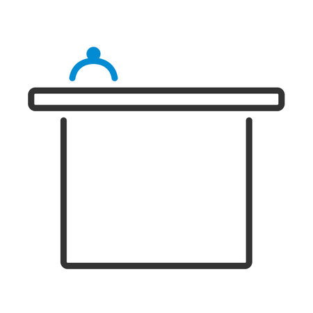 Hotel Reception Desk Icon. Editable Bold Outline With Color Fill Design. Vector Illustration.のイラスト素材