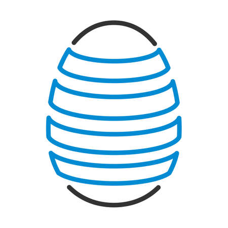 Easter Egg With Ornate Icon. Editable Bold Outline With Color Fill Design. vector illustration.のイラスト素材