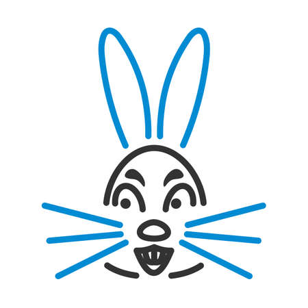Easter Rabbit Icon. Editable Bold Outline With Color Fill Design. vector illustration.のイラスト素材
