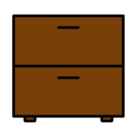 Bedroom Nightstand Icon. Editable Bold Outline With Color Fill Design. vector illustration.のイラスト素材