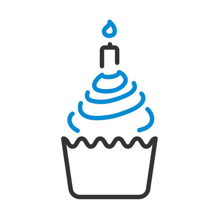 First Birthday Cake Icon. Editable Bold Outline With Color Fill Design. vector illustration.のイラスト素材