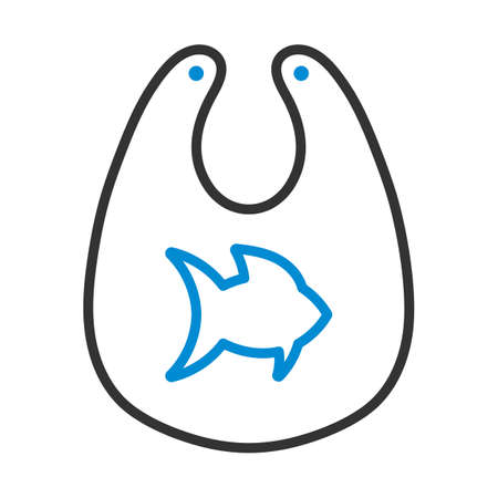 Bib Icon. Editable Bold Outline With Color Fill Design. vector illustration.のイラスト素材