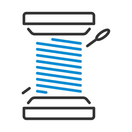 Sewing Reel With Thread Icon. Editable Bold Outline With Color Fill Design. Vector Illustration.のイラスト素材