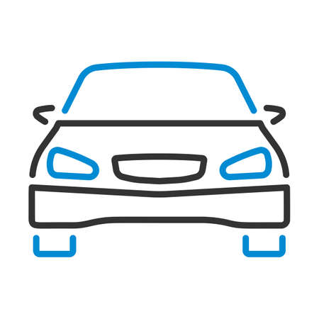 Sedan Car Icon. Editable Bold Outline With Color Fill Design. vector illustration.のイラスト素材