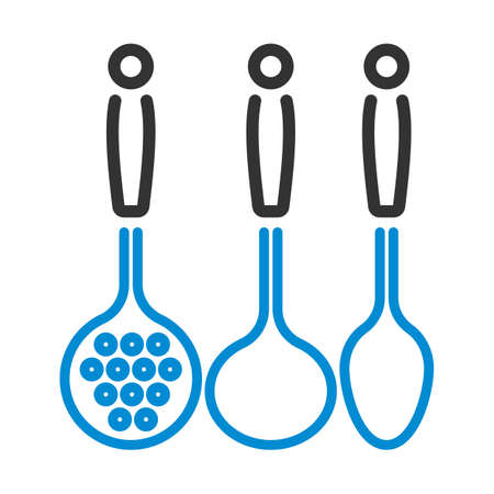Ladle Set Icon. Editable Bold Outline With Color Fill Design. vector illustration.のイラスト素材