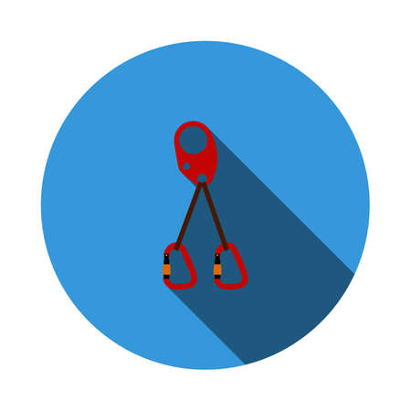 Alpinist Self Rescue System Icon. Flat Circle Stencil Design With Long Shadow. vector illustration.のイラスト素材