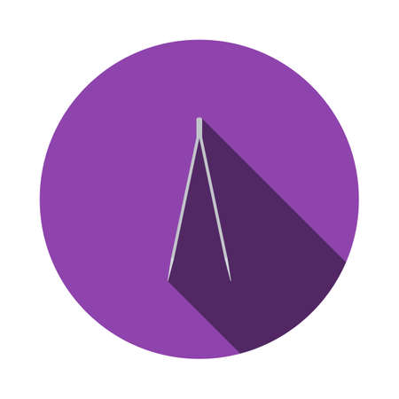 Electric Tweezers Icon. Flat Circle Stencil Design With Long Shadow. vector illustration.のイラスト素材
