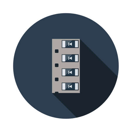 Diode Smd Component Tape Icon. Flat Circle Stencil Design With Long Shadow. vector illustration.のイラスト素材