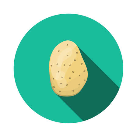 Potato icon. Flat Circle Stencil Design With Long Shadow. vector illustration.のイラスト素材