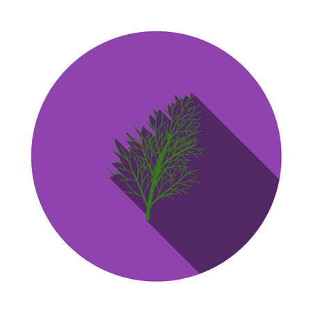 Dill icon. Flat Circle Stencil Design With Long Shadow. vector illustration.のイラスト素材