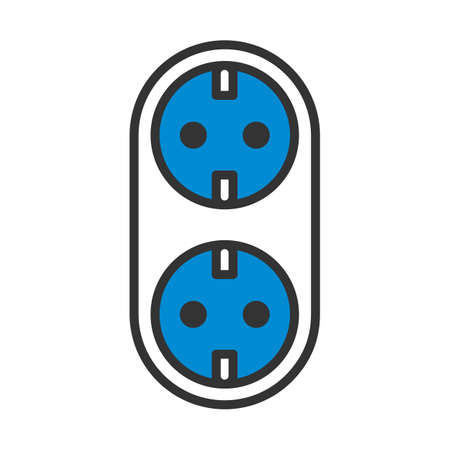 AC Splitter Icon. Editable Bold Outline With Color Fill Design. vector illustration.のイラスト素材