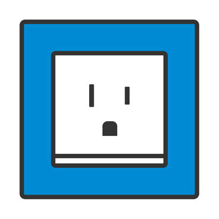 USA Electrical Socket Icon. Editable Bold Outline With Color Fill Design. vector illustration.のイラスト素材