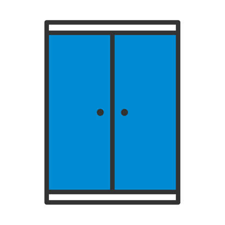 Child Wardrobe Icon. Editable Bold Outline With Color Fill Design. vector illustration.のイラスト素材