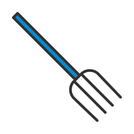 Pitchfork Icon. Editable Bold Outline With Color Fill Design. Vector Illustration.のイラスト素材