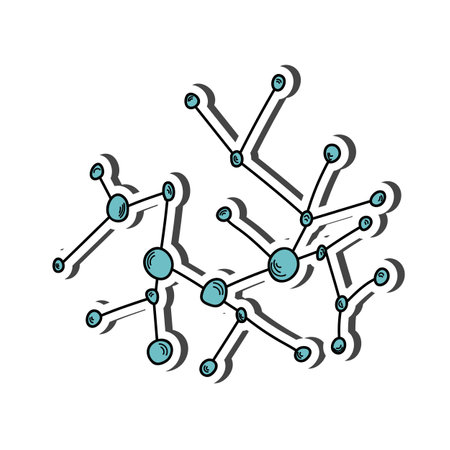 Molecule sticker with shadow on education theme. back to school. vector illustration.のイラスト素材