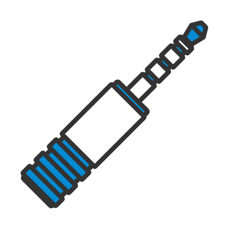 Music Jack Plug-in Icon. Editable Bold Outline With Color Fill Design. Vector Illustration.のイラスト素材