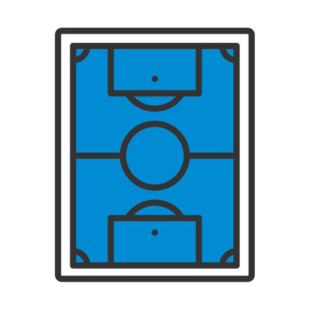 Icon Of Football Field. Editable Bold Outline With Color Fill Design. Vector Illustration.のイラスト素材