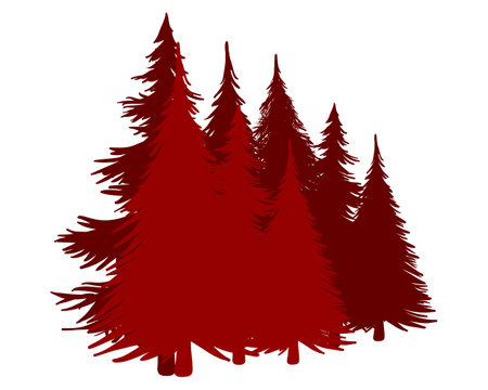 Christmas (New Year) element of fir tree silhouette. vector illustration.のイラスト素材