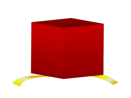 Christmas (New Year) element of opened giftbox. vector illustration.のイラスト素材