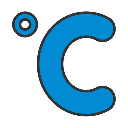 Celsius Degree Icon. Editable Bold Outline With Color Fill Design. vector illustration.のイラスト素材