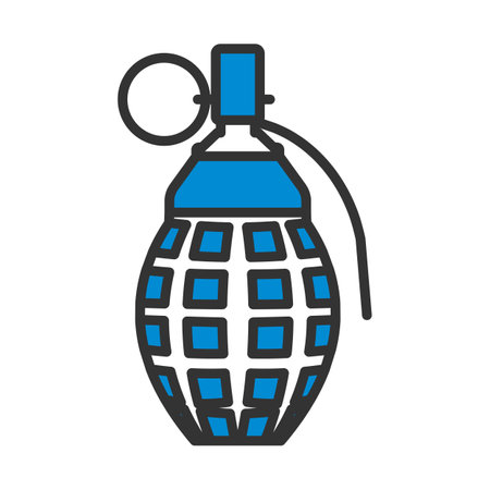 Defensive Grenade Icon. Editable Bold Outline With Color Fill Design. vector illustration.のイラスト素材