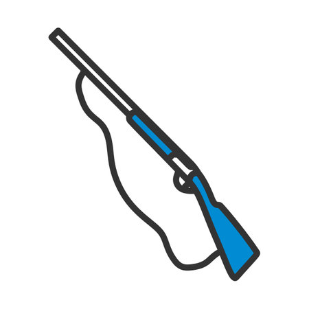 Hunt Gun Icon. Editable Bold Outline With Color Fill Design. vector illustration.のイラスト素材