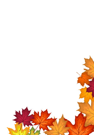 Thanksgiving fall banner with bright autumn leaves. Design element for the autumn holidays, events, discounts, and sales. vector illustration.のイラスト素材