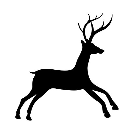 Christmas santa deer. Design element for the winter holidays, events, discounts, and sales. vector illustration.のイラスト素材