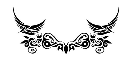 Tribal tattoo element. Very crisp and smooth lines. vector illustration.のイラスト素材