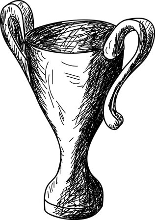 Vintage Trophy Cup. Vector Illustration ready for vinyl cutting.のイラスト素材