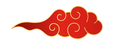 Lunar New Year knotted rope element. Vector illustration.のイラスト素材