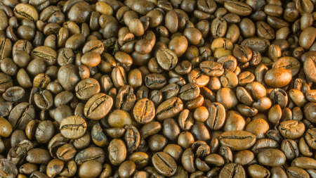 Fresh roasted coffee beans for a backgroundの写真素材