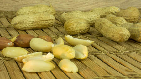 Dry peanuts for use as a background.