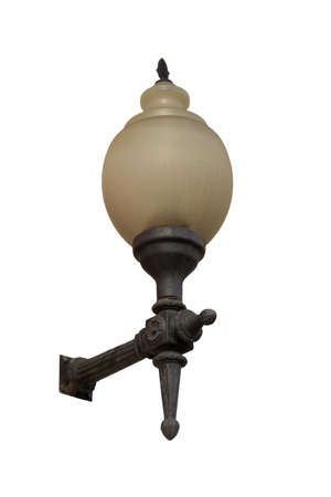 Retro street lamp for the wall, isolated on white with rustの写真素材