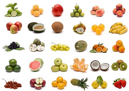 A fruit collection isolated on a white background.の写真素材