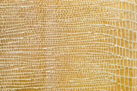 Yellow reptile leather.
