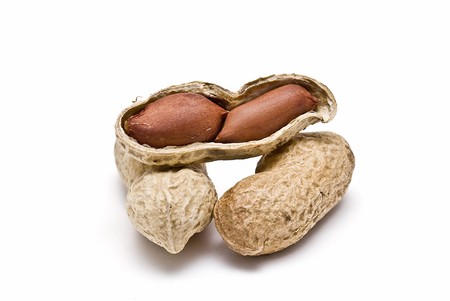 Peanuts isolated on a white background.